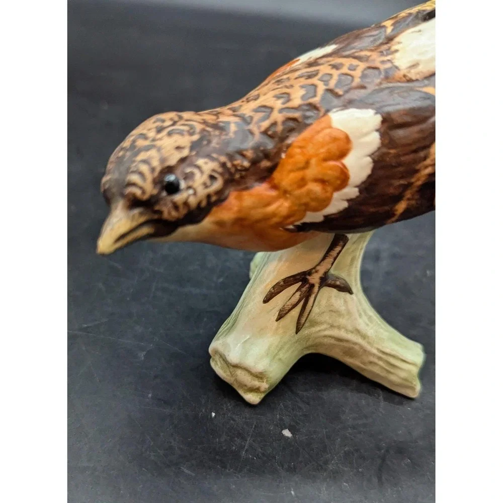 VTG 1967 Goebel Hand-Painted Brambling Bird Figurine on Branch Fall W Germany 5